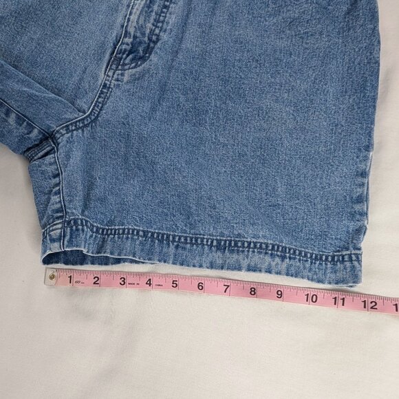 VTG High Rise Denim Back Buckle Blue Jean Shorts 90s Mom Shorts - Picture 7 of 8